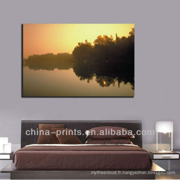 Modern Sunrise over the Lake Canvas ART, cadre de peinture pour décoration intérieure